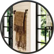 24'' Black round Mirror, Circle Wall Mirror for Bathroom Vanity, Entryway Living