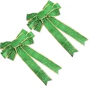 GANAZONO 2Pcs Patrick's Day Decorative Green Bowknot Pendant Festival Adornments for Cheerful Celebrations Lightweight Cloth Design for