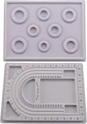 Jesnoe 2Pcs Bead Design Board Bracelet Design Board Flocked Bead Board Necklace Beading Jewelry Organizer DIY Jewelry Making
