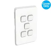 Clipsal Iconic 5 Gang Switch Skin Vivid White