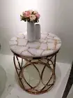 Round White Agate Stone Coffee Table Top Stunning Countertop Conference Meeting