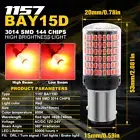 2x Red Car Brake Reverse Lamp Bulb 1157 BAY15D LED Canbus 144 SMD 20W Tail Light