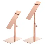 2 Pcs Shoe Display Stand Adjustable Height 5.12''- 8.27'' Shoe Rack Rose Gold
