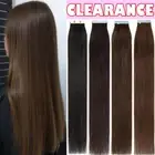 Thick Tape In Hair Extensions 100% Remy Human Real Skin Weft Full Head Brown AUS