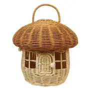 NNEOBA Rattan Mushroom Wicker Basket Cute Cartoon Tote