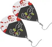 NAMOARLY 1pair Halloween Crime Scene Earrings Fun Bloody Design for Festive Parties for Women and Skin-friendly Accessories