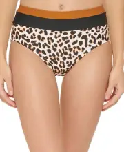 $58 Dkny Womens Colorblocked High-Waist Bikini Bottoms Swimsuit White Size XS