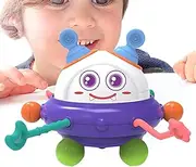 Baby Activity Cube | Colorful Baby Fidget Toy Cartoon Shape Activity Cube - Toddler Rattles Rings, Sorting & Stacking Games for Pull, Rotate and Slap Actions