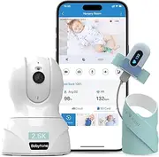 Babytone Baby Monitor - Smart Sleep Sock & 2.5K HD Camera, Track Heart Rate & Average Oxygen Level, Cry/Motion Detect, Two-Way Audio and Night Vision Baby Monitor with APP