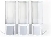 Better Living Products Clever Triple Shower Dispenser 3, Shampoo and Soap Dispenser, 3 x 17 fl. oz. White, 11.25" x 3.5" x 8.25"