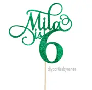 Cake Topper - Six - 6th - 20+ Colours - NEXT DAY POST - Any Name & Age