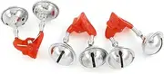 Ruilogod 3 Pcs Red Plastic Clip Double Rings Fishing Alarm Bells