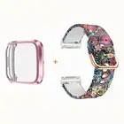 Silicone Printing Watch Band Strap withe Case Bumper For Fitbit Versa 3 / Sense
