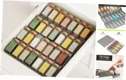 Spice Drawer Organizer with 28 Spice Jars, 4 Tier Seasoning Rack Tray Insert
