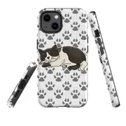For Apple iPhone 13 Case, Armour Back Cover, Tuxedo Cat