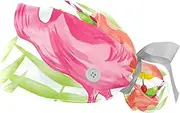 [WOSHJIUK] Working Hat 2 Pack Scrub Caps for Women,Tropical Juice Flamingo Party,Tie Back Cap Adjustable Scrub Hat