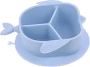 FUNOMOCYA 1Pc Plate with Creative Partition Design Safe Silicone Divided Bowl for Self Feeding Three Compartment Dish for for Weaning and Mealtime