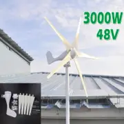 3000W 48V 5 Blade Wind Power Turbine Generator Kit Wind Charge Controller Device