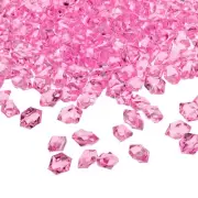 1000pcs Fake Ice Rocks, Dazzling Resin Crushed Ice Fake Diamonds, Pink