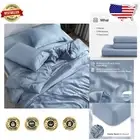 Sateen Weave King Sheet Set - 300 Thread Count Bamboo - 3 Pieces in Sky