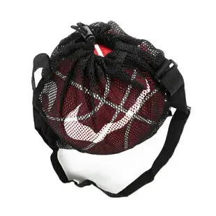 Nike [DH00118-002] 單顆裝 網袋 籃球 足球 球類 運動 攜帶方便 附肩袋 不含球 黑