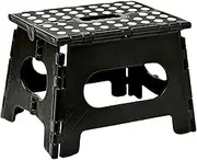 Leona Co Folding Step Stool 22cm Stool Plastic Foldable Step Stools for Adults and Kids, Folding Stool Suitable for Kitchen, Stepping Stool with Handle Black Step Stool (1)