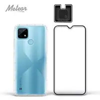 在飛比找momo購物網優惠-【Meteor】realme C21 手機保護超值3件組(透