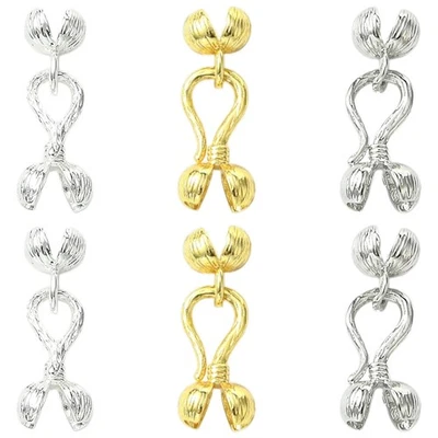 6pcs S-Hook Clasps Zinc Alloy 3 Colors Pendant Hook for Crafting Jewelry Making