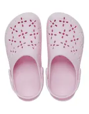 [Crocs] Classic Floral Cut Out Clog in Pink Milk