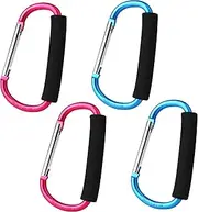 sansheng 4PCS Large Carabiner - 5.5" D-Style Click and Carry Bag Carrier Stroller Carabiner