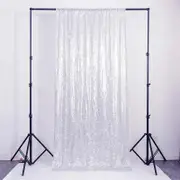 Silver Shimmer Sequin Wall Backdrop Curtain