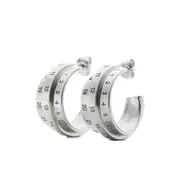[Mm6 Maison Margiela] Mm6 Maison Margiela Triple Number Hoop Earrings ONE SIZE SILVER