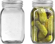 [HUIRUMM] Mason Jar 1L,Glass Mason jars with Lids Canning Jars for Fermenting, Food Storage Jars Preserving Pasta Homemade Jam - Sturdy Glass with Lids, Preserving Jars for Baby Food Storage