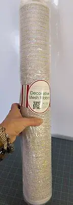 Decorative Mesh Gold Sparkly Ribbon Sam's Club 10 Yards X 21" Wide Roll Ribbon
