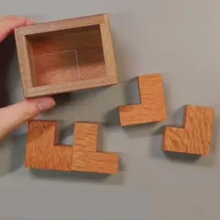 新年禮物4lpuzzleGM同款1片玻璃和4塊木頭3D立體拼圖解密燒腦華容