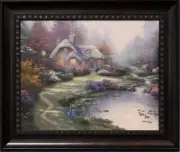 Thomas Kinkade Everett's Cottage 16 x 20 Brushstroke Vignette Framed