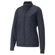 $160 NWT Puma Women's Golf Jacket Winter Cloudspun Navy Blue WRMLBL Size Large