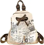 [Lafaguw] Y2K Backpacks for Women Cute Star Aesthetic Bookbag Canvas Preppy Backpacks Grunge Harajuku Tote Bag.
