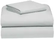 Hospital Twin Extra Long 100% Cotton Jersey Sheet Set - Soft and Comfy - by Crescent Bedding -Twin XL Light Grey