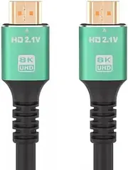 HDMI 2.1 Cable, 1.5m, 8K@120Hz, 48Gbps, Gold-Plated Connectors, Green Aluminium Shell