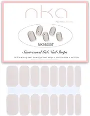 NKA SEMI CURED GEL NAIL POLISH STRIP -16 EXTRA LONG DOUBLE ENDED NAIL WRAPS STICKERS -UV LED LAMP CURING STRIPS -NUDE SAND