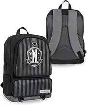 [Blue Sky Studios] Wednesday Backpack, Large School & Travel Bag for Kids Teens Adults, Adjustable Straps, Licensed Wednesday Merchandise - Nevermore, Multicolor, Chilrden's