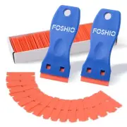 FOSHIO Plastic Razor Blade Scraper Include 2PCS Scraper Tool and 100PCS Blade...
