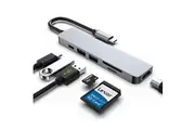 USB C Docking Station, HDMI to USB C Adapter for Monitor, USBC Hub HDMI Dongle for Laptop, Micro SD Card Reader USB C Dock for Chromebook, USB C to USB Adapter Multiport for MacBook pro(Gray)