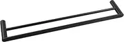 ACA International 600mm Double Towel Rail Rack Stainless Steel Round Holder Wall Mounted for Bathroom (Black)