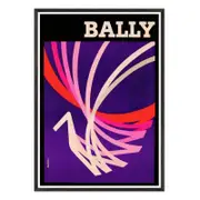 Galrie Bally Vintage Art Deco Poster Elegant Abstract Artwork for Home Decor, Black Frame, 50 x 70cm (20 x 28inch)
