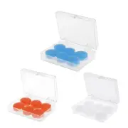 Silicone Earplugs Set of 6 Noise Reduction Ear Plugs Snoring Traveling Portable