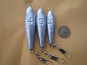 15 IN LINE TROLLING SINKER W/#5 INTERLOCK CRANE SWIVEL 4,3,2 OZ. 5 EA.G/QUALITY