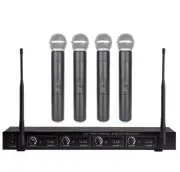 4 mic Wireless Microphone System UHF Professional 4 Handheld Wireless mic System