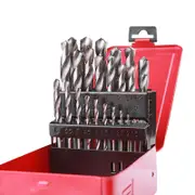 Heavy Duty Drill Bits Set 25Pcs Metric Metal High Speed Steel Case 1-13mm Coated